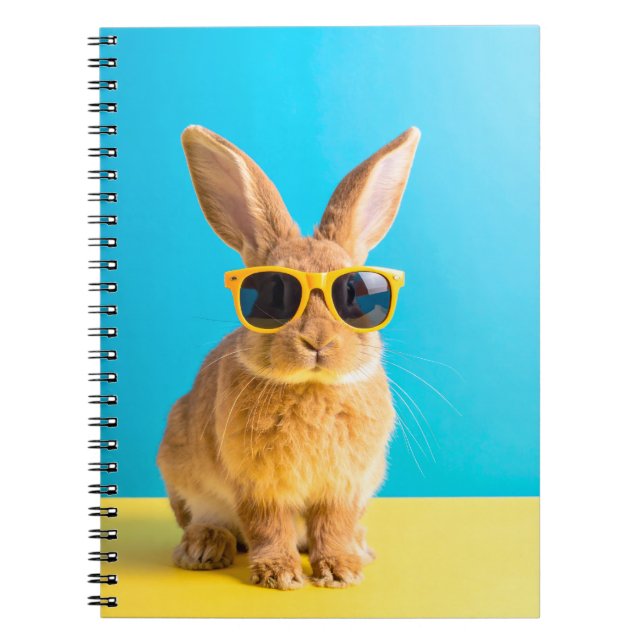 Kaninchen mit Sonnenbrille Notizblock (Vorderseite)