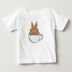 Kaninchen mit Tasse Kaffee Baby T-shirt
