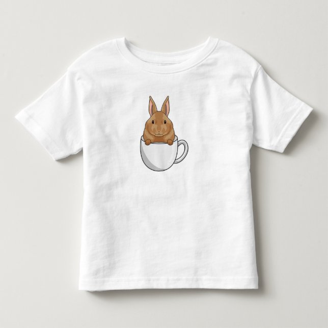 Kaninchen mit Tasse Kaffee Kleinkind T-shirt (Vorderseite)