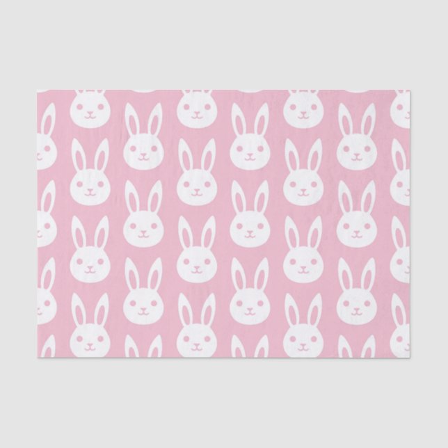 Kaninchen-Muster Pink Seidenpapier (Vorderseite)