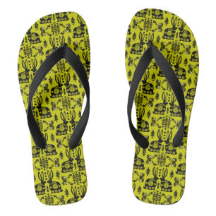 Kaninchen nordische skandinavische Volkskunst Flip Flops