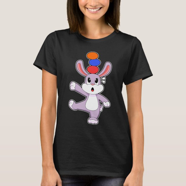 Kaninchen Osterei Ausbalancieren T-Shirt (Vorderseite)
