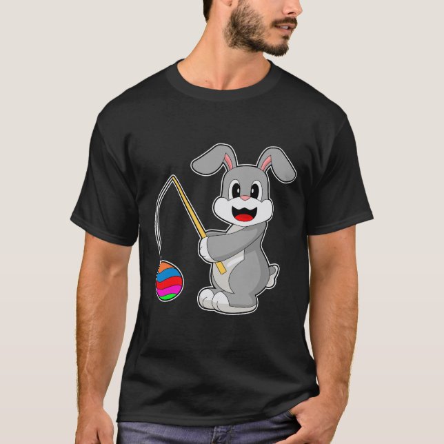 Kaninchen Osterei Fischen T-Shirt (Vorderseite)