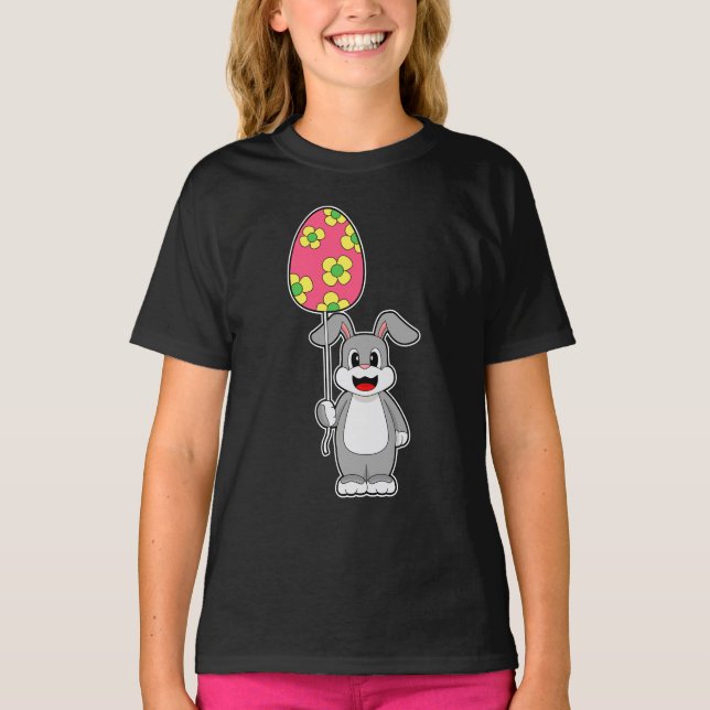 Kaninchen Ostereier Ballon T-Shirt (Vorderseite)