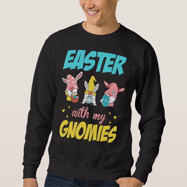 Kaninchen Ostereier Jagen Sonnenhasen Ostern mit Sweatshirt (Vorderseite)
