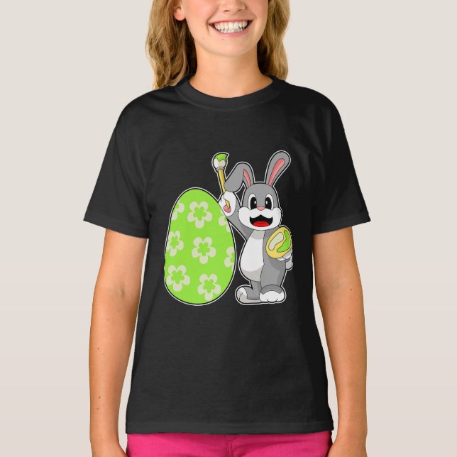 Kaninchen Ostereiermalerei T-Shirt (Vorderseite)