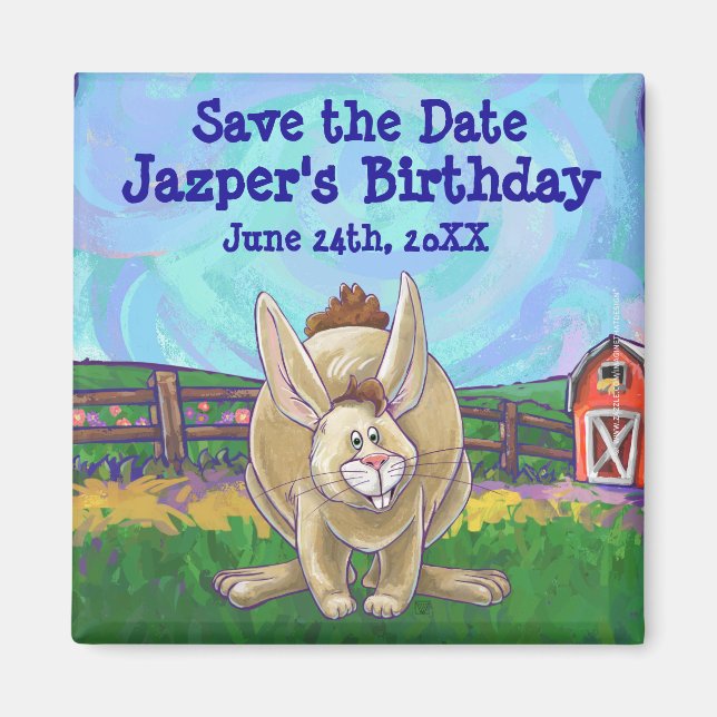 Kaninchen-Party Magnet (Vorne)