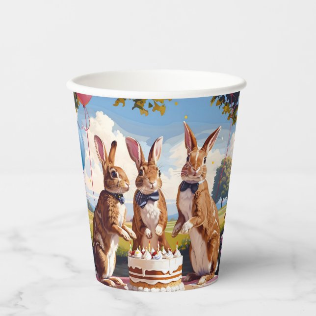 Kaninchen Party Pappbecher (Vorderseite)