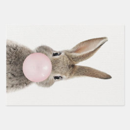 Kaninchen Pink Blubble Kaugummi Geschenkpapier Set