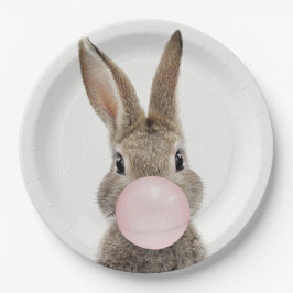 Kaninchen Pink Blubble Kaugummi Pappteller