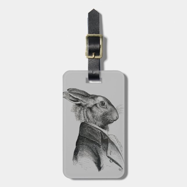 Kaninchen-Portrait Gepäckanhänger (Vorderseite vertikal)