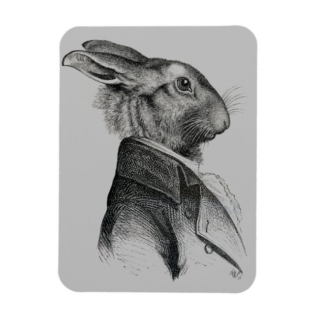 Kaninchen-Portrait Magnet (Vertikal)