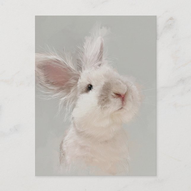 Kaninchen-Portrait Nr. 35 Postkarte (Vorderseite)