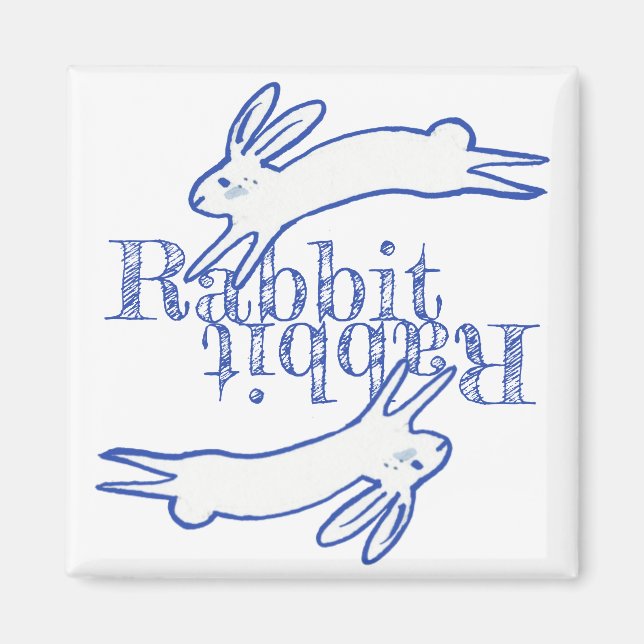 Kaninchen Rabbit Blauer Monat Erinnerung Magnet (Vorne)