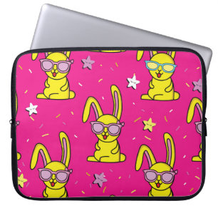 Kaninchen-Rave: Kids' Pattern Delight Laptopschutzhülle