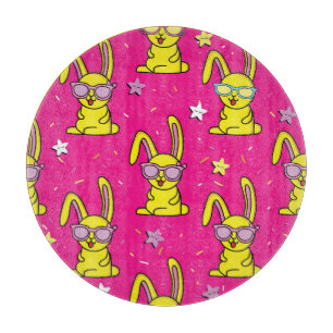 Kaninchen-Rave: Kids' Pattern Delight Schneidebrett
