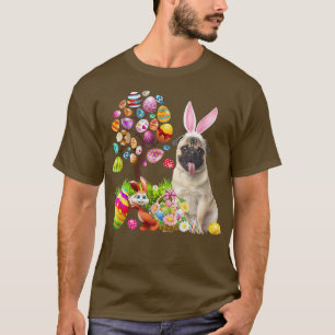 Kaninchen Reh Pug Hund Frohe Ostern Eier Baum  T-Shirt