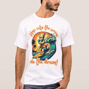Kaninchen reiten Ozeanwellen T-Shirt