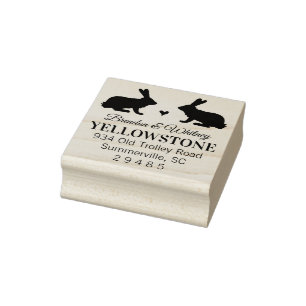 Kaninchen-Rücksendeadresse-Briefmarke - Hochzeitst Gummistempel