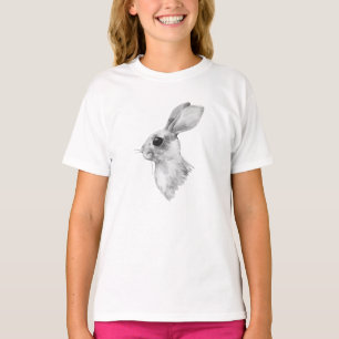 Kaninchen. Schwarzweißfarbe T-Shirt