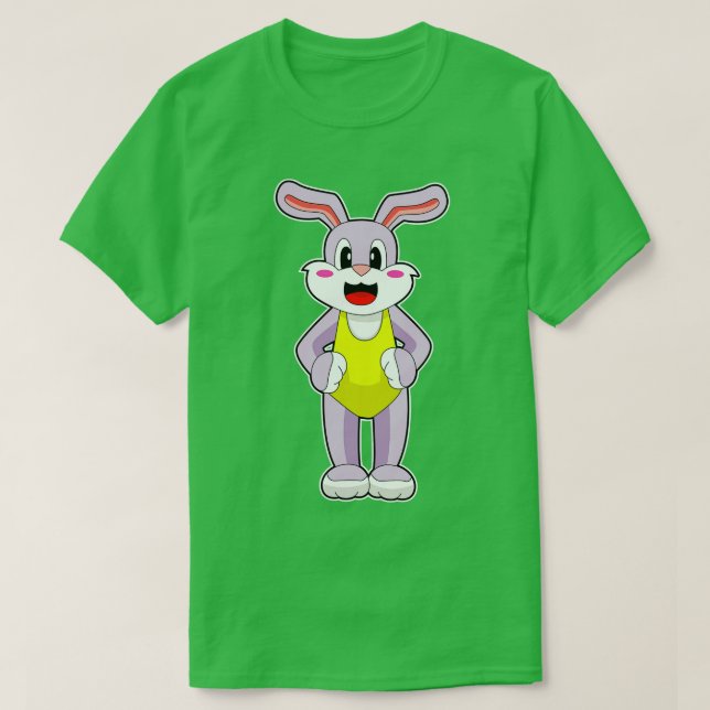 Kaninchen Schwimmen Anzug T-Shirt (Design vorne)