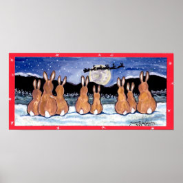 Kaninchen sehen Weihnachts-Weihnachtsgebäck Weihna Poster