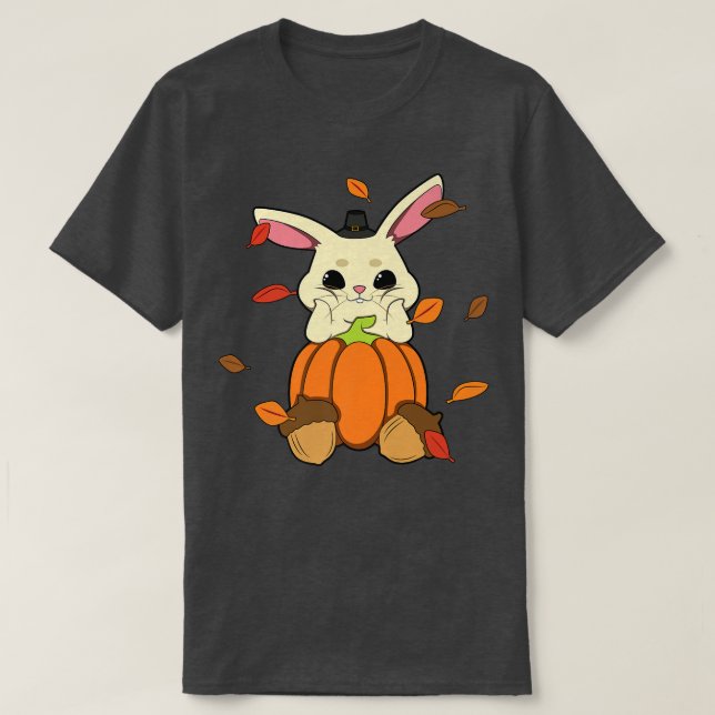 Kaninchen sinkende Blätter im HerbstpumpenT-Shirt T-Shirt (Design vorne)
