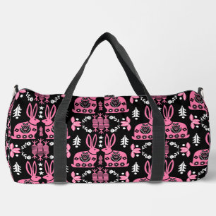 Kaninchen Skandinavische Volkskunst Duffle Bag