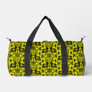 Kaninchen Skandinavische Volkskunst Duffle Bag