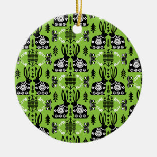 Kaninchen Skandinavische Volkskunst Keramik Ornament