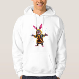 Kaninchen spielen mit Snowballs Hoodie