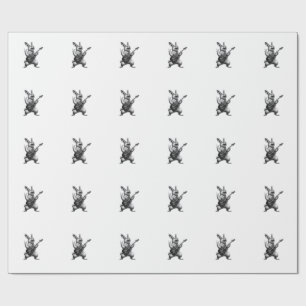 Kaninchen spielt Gitarre Rockstar Kaninchenliebhab Geschenkpapier
