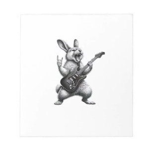 Kaninchen spielt Gitarre Rockstar Kaninchenliebhab Notizblock
