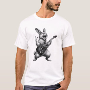 Kaninchen spielt Gitarre Rockstar Kaninchenliebhab T-Shirt