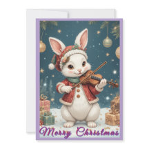 Kaninchen spielt Violine Weihnachts-Flat-Feiertags