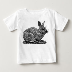Kaninchen - Stift und Farbe Gezeichnet Baby T-shirt