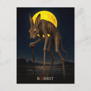 Kaninchen Stock gotischer Surrealismus Postkarte