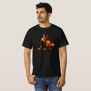 Kaninchen-T-Shirt-Mosaik-Design im Buntglas-Stil . T-Shirt