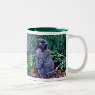 Kaninchen-Tasse - besonders angefertigt Zweifarbige Tasse