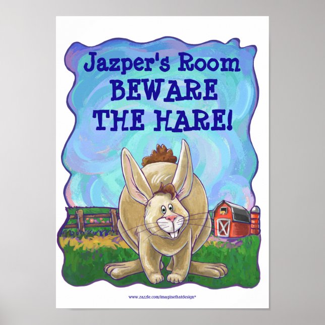 Kaninchen Tierparade Personalisiertes Raumplakat Poster (Vorne)