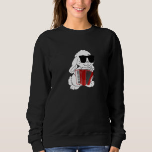 Kaninchen tragen Sonnenbrille Accordion spielen Sweatshirt