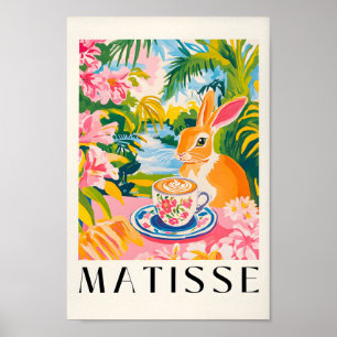 Kaninchen trinken Kaffee, Sonnenküche Wand Kunst,  Poster