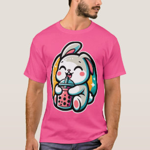 Kaninchen trinkt Boba Bubble Tea Kawaii Anime Süß  T-Shirt
