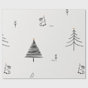 KANINCHEN UND CHRISTBAUM-GRAPHIKDESIGN GESCHENKVER GESCHENKPAPIER
