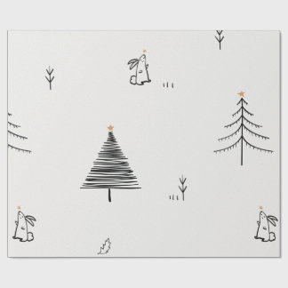 KANINCHEN UND CHRISTBAUM-GRAPHIKDESIGN GESCHENKVER GESCHENKPAPIER