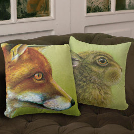 Kaninchen und das Fuchs-Kissen der schönen Kunst Kissen