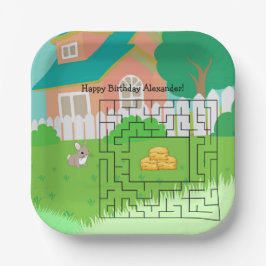 Kaninchen und Hay Birthday Maze Paper Teller für K