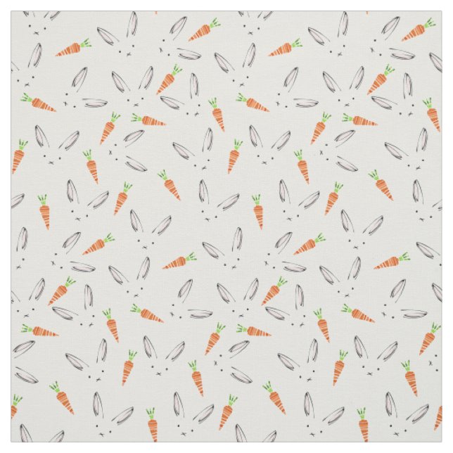 Kaninchen und Karotten Stoff (Muster)