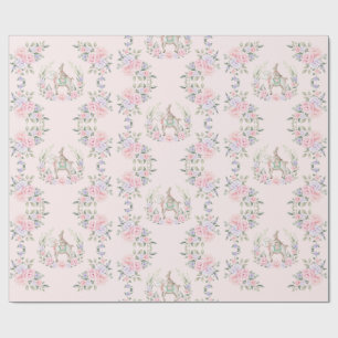 Kaninchen und Lamm Pink Lila Osterkarte Geschenkpapier