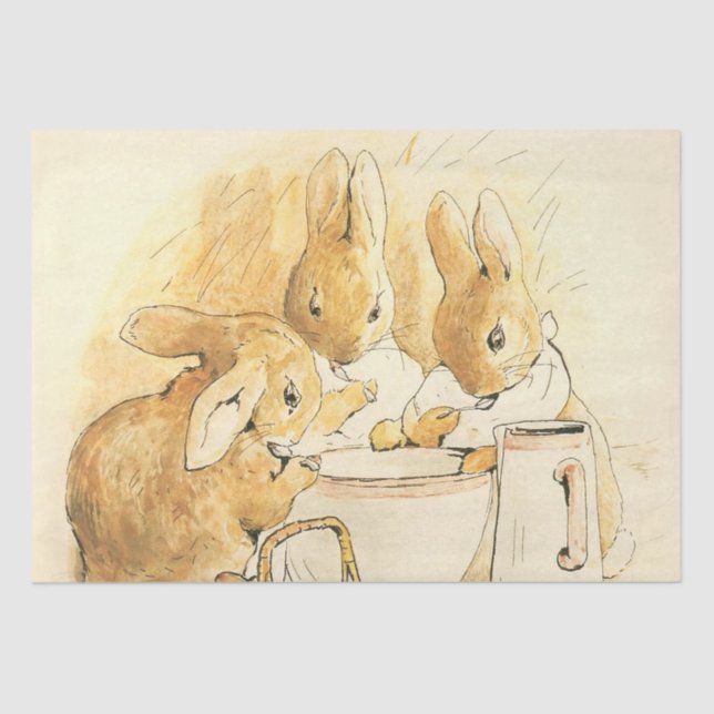 Kaninchen und Milchpudding von Beatrix Potter Seidenpapier (Vorderseite)